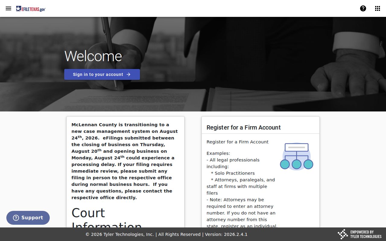 Swisher County civil docket eFileTexas submission portal