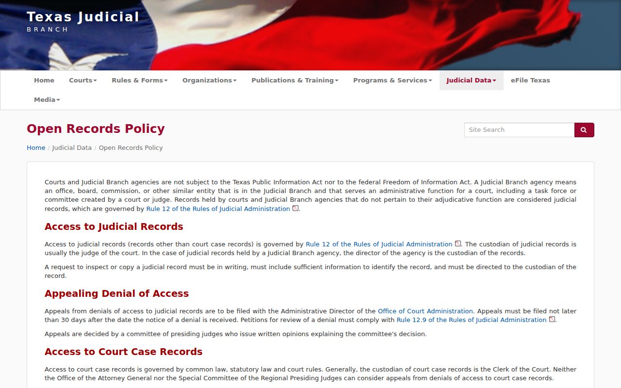 Swisher County court dates and judicial records access policy
