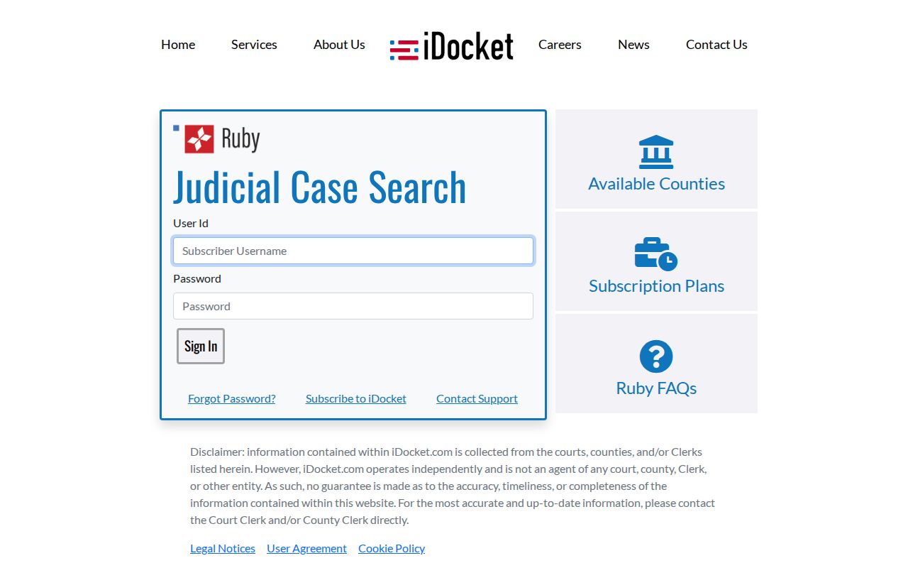 Swisher County court docket iDocket subscriber login